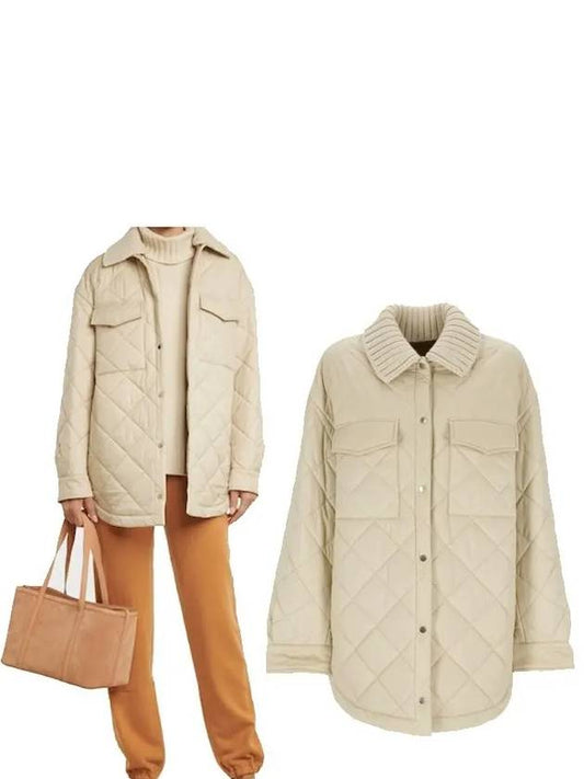 Loca Quilted Overshirt Single Jacket Beige - LORO PIANA - BALAAN.