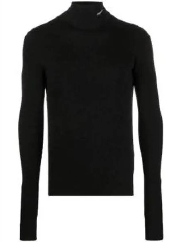 Logo Slim Fit Turtleneck Black - PRADA - BALAAN 2