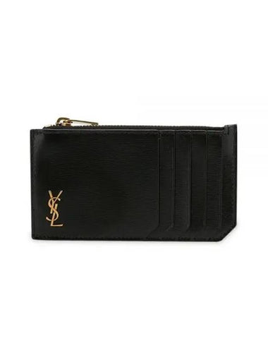 Men s Monogram Logo Zipper Black Card Wallet 629899 02G0W 1000 1156801 - SAINT LAURENT - BALAAN 1