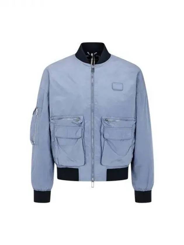 Men s multi pocket nylon zip up jacket blue 270371 - EMPORIO ARMANI - BALAAN 1