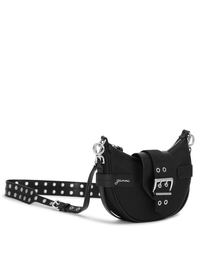 Bucky Small Nylon Cross Bag Black - GANNI - BALAAN 3