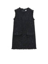 Cotton Tweed Sleeveless Midi Dress Black - MSGM - BALAAN 2