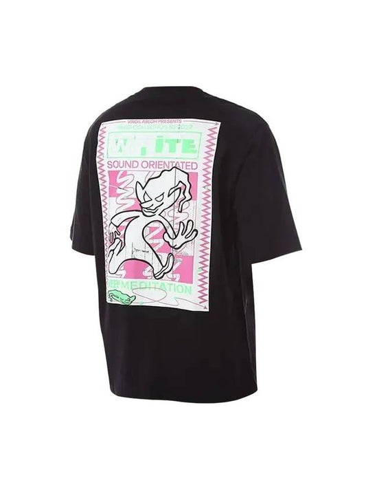 Rave neon logo skate fit short sleeve t shirt black - OFF WHITE - BALAAN 1