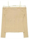 Women's Sierra Signature Long Sleeve T-Shirt Beige - JACQUEMUS - BALAAN 3