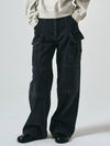 Utility Cargo Denim Wide Pants Grey - NOIRER FOR WOMEN - BALAAN 2