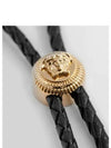 La Medusa Braided Leather Necklace Black - VERSACE - BALAAN 5