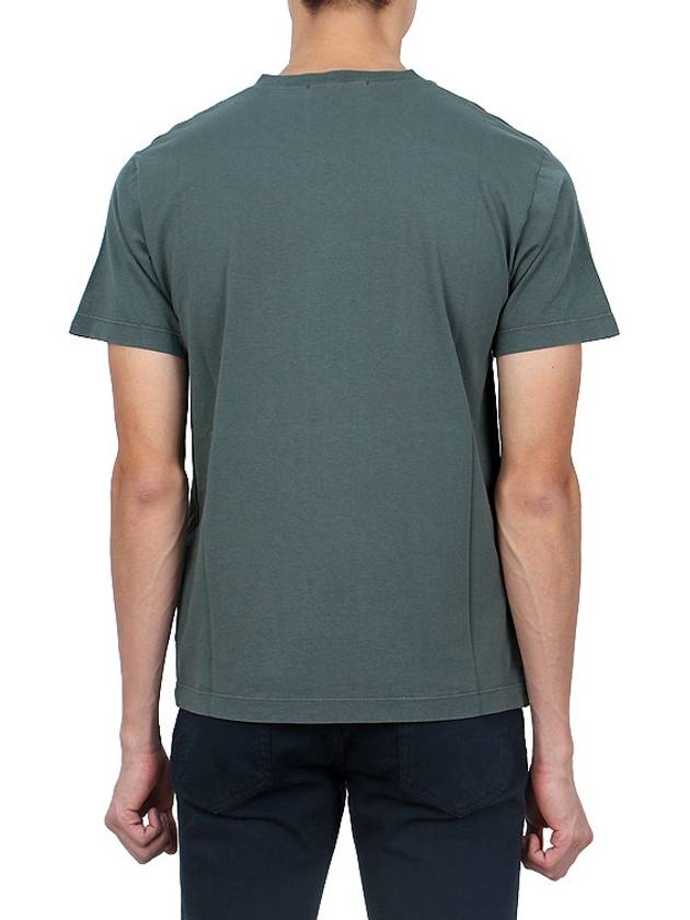 Garment Dyed Institutional One Print Cotton Jersey Short Sleeve T Shirt Dark Green - STONE ISLAND - BALAAN 5