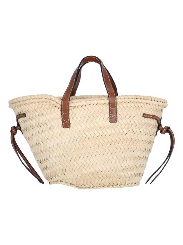 Cadix Mini Raffia Basket Tote Bag Cognac - ISABEL MARANT - BALAAN 4