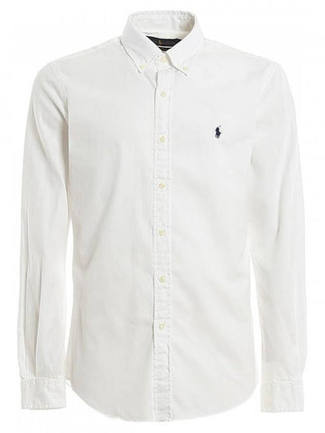 Men's Pony Slim Fit Long Sleeve Shirt White - POLO RALPH LAUREN - BALAAN 1