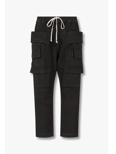 MEN DRKSHDW Easy Crop String Cargo Pants Black - RICK OWENS - BALAAN 1