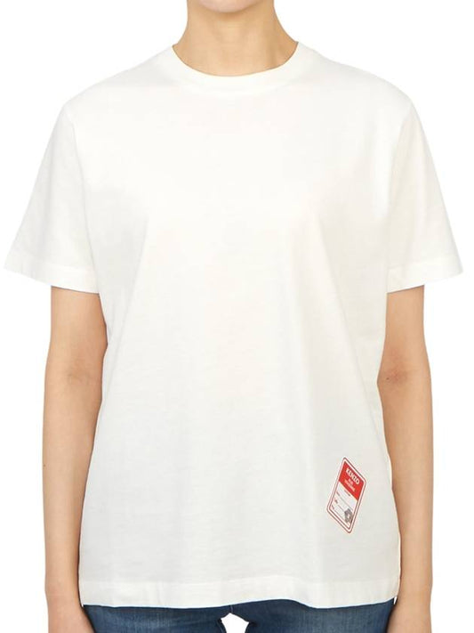 Logo Patch Short Sleeve T-shirt White - KENZO - BALAAN.