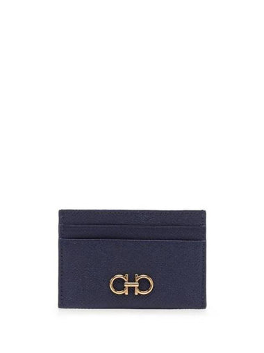 Gancini Card Wallet Blue - SALVATORE FERRAGAMO - BALAAN 1