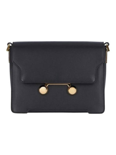 Trunkaroo Medium Leather Shoulder Bag Black - MARNI - BALAAN 2