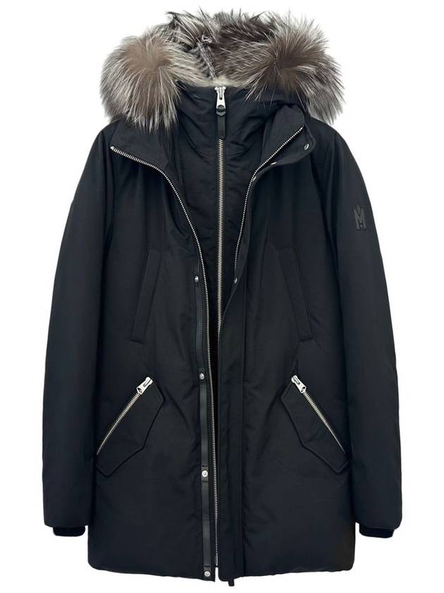 Edward Silver Fox Fur Hoodie Down Parka Black - MACKAGE - BALAAN 3