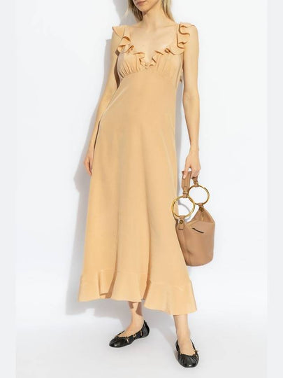 Chloé Silk Dress With Ruffles, Women's, Beige - CHLOE - BALAAN 2