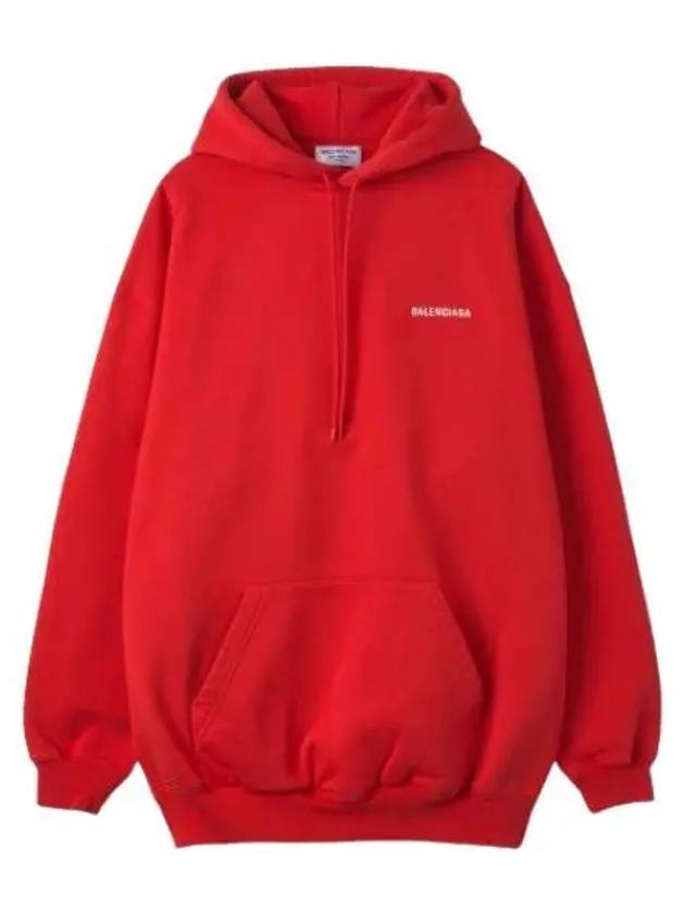 Medium fit logo hooded red t shirt hoodie - BALENCIAGA - BALAAN 1