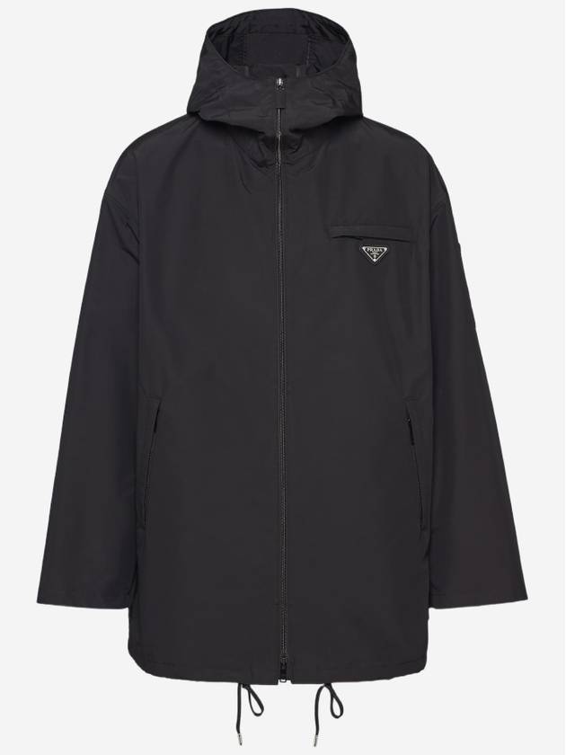 Technical Poplin Hooded Raincoat Black - PRADA - BALAAN 2