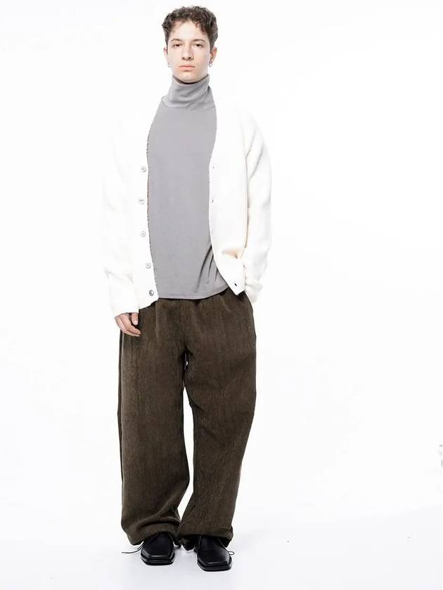 Men s M243OT01IV Dense Hachi Wool Blended Y neck Knit Cardigan Ivory - CHANCE'S NOI - BALAAN 4