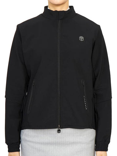 women's brushed zip-up jacket black - HYDROGEN - BALAAN 1