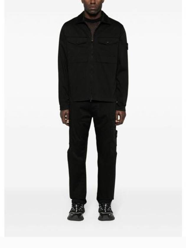 Two-pocket Overshirt Zip-up Jacket Black - STONE ISLAND - BALAAN 6