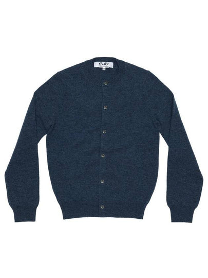 Small Red Heart Wappen Wool Cardigan Navy - COMME DES GARCONS - BALAAN 2