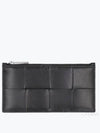 Intrecciato Zipper Card Wallet Black - BOTTEGA VENETA - BALAAN 2