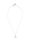 Women's Thin Line Short Flat ORB Pendant Necklace Silver - VIVIENNE WESTWOOD - BALAAN 3