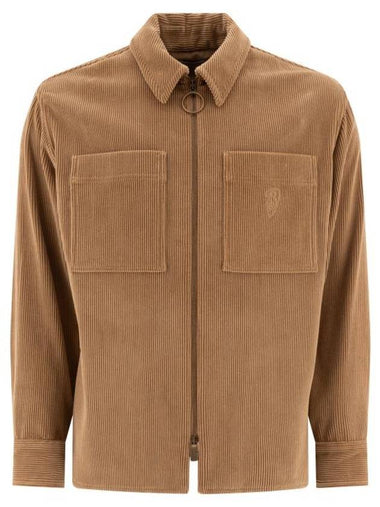 Relaxed Fit Corduroy Shirt Jacket Teddy - BURBERRY - BALAAN 1