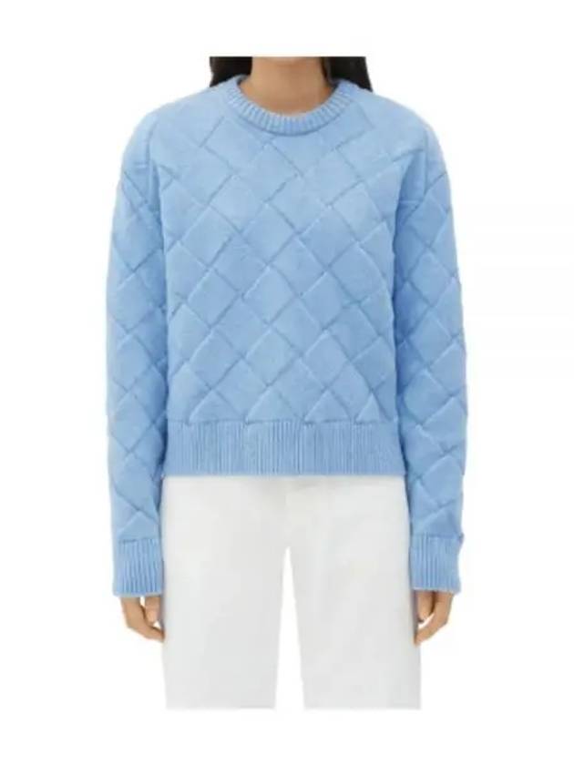 Intrecciato Wool Knit Top Light Blue - BOTTEGA VENETA - BALAAN 2