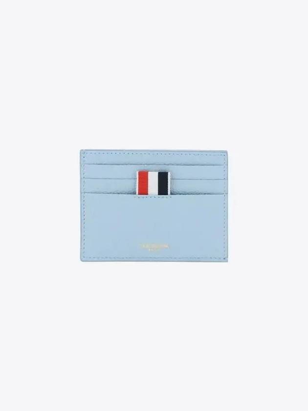 Pebble Calfskin 4-Bar Applique Note Card Wallet Blue - THOM BROWNE - BALAAN 2