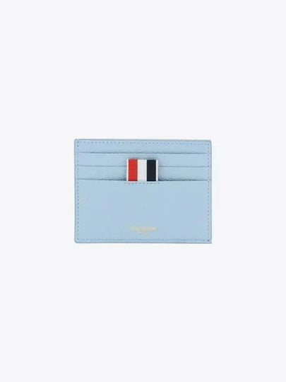 Pebble Calfskin 4-Bar Applique Note Card Wallet Blue - THOM BROWNE - BALAAN 2