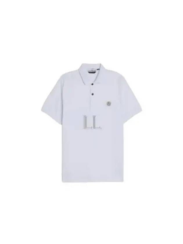 Compass Patch Short Sleeve Polo Shirt White - STONE ISLAND - BALAAN 2