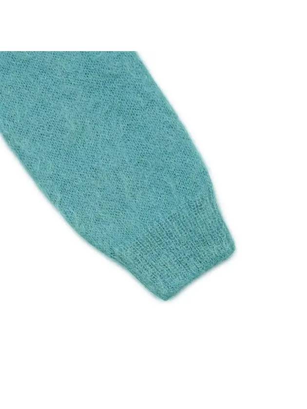 Women's Brushed Superkid Mohair Knit Polo Blue - AURALEE - BALAAN 5