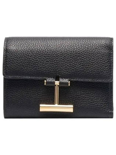 Leather Half Wallet Black - TOM FORD - BALAAN 2