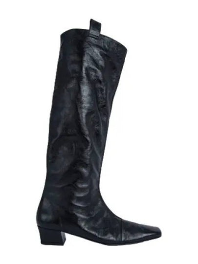 REMY CREASED LEATHER MID BOOTS BLACK B1FTFM008WBOBK0LL0 - BY FAR - BALAAN 2