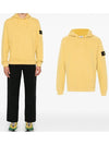 Wappen Patch Brushed Cotton Fleece Hoodie Yellow - STONE ISLAND - BALAAN 2