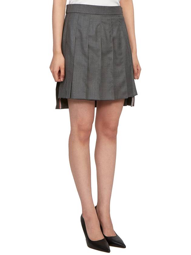 RMB Wool Mini Pleated Skirt Grey - THOM BROWNE - BALAAN 4