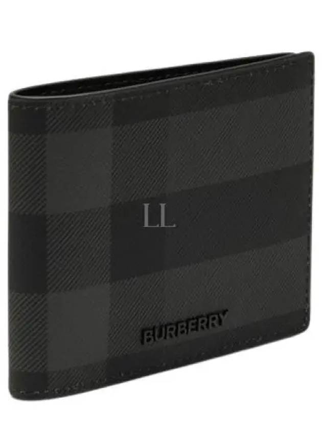 Check Polyurethane Bifold Wallet Black - BURBERRY - BALAAN 2