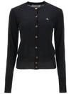 Bea Embroidered Logo Cardigan Black - VIVIENNE WESTWOOD - BALAAN 2