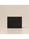 stamp logo 3-fold card wallet black - FENDI - BALAAN 2