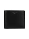 Smooth Leather Classic Logo Half Wallet Black - SAINT LAURENT - BALAAN 2