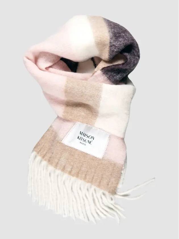 Alpaca Stripes Scarf Pink - MAISON KITSUNE - BALAAN 3