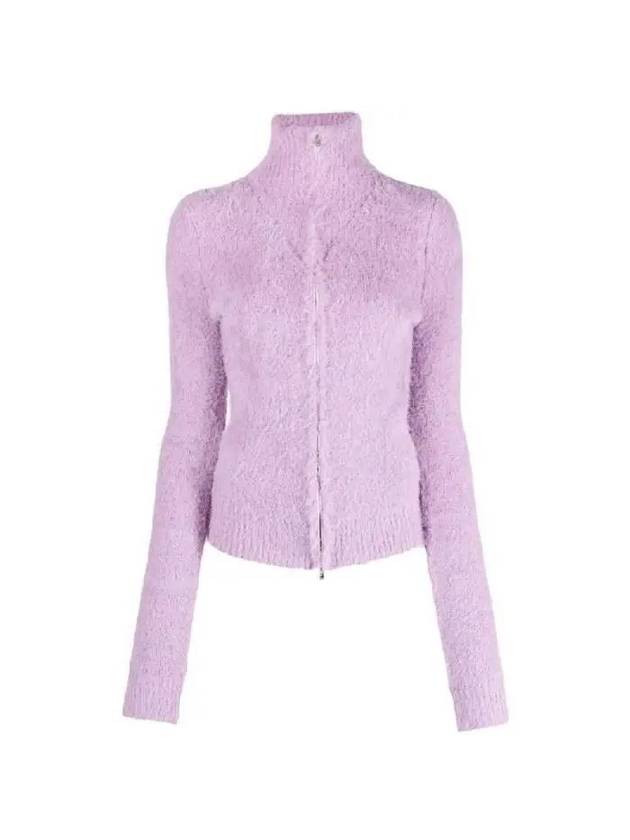 Pamina Textured Zip-Up Cardigan Lilac - ISABEL MARANT - BALAAN 2