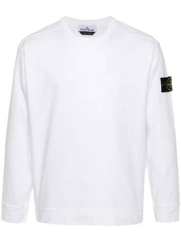 Compass Badge Cotton Sweatshirt White - STONE ISLAND - BALAAN 1