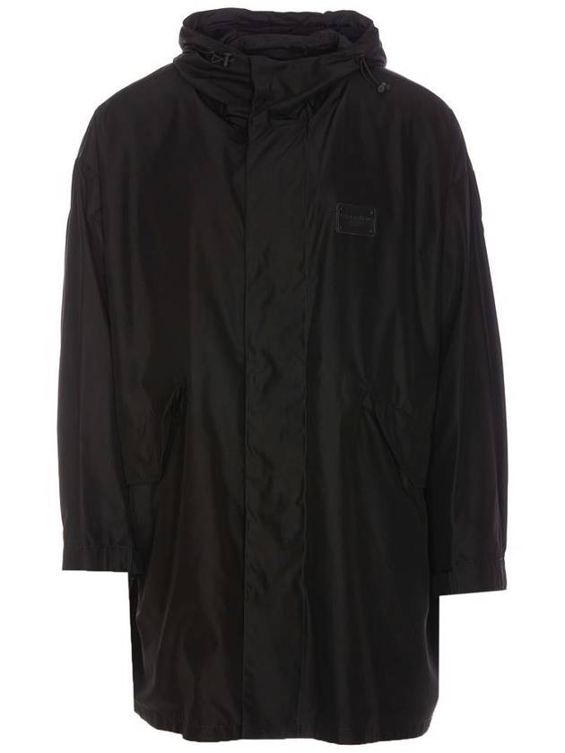 Logo Patch Hooded Raincoat Black - DOLCE&GABBANA - BALAAN 2