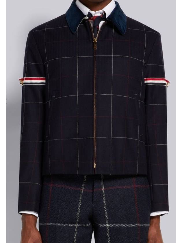 Men's Herringbone Wool Blazer Jacket Navy - THOM BROWNE - BALAAN 2