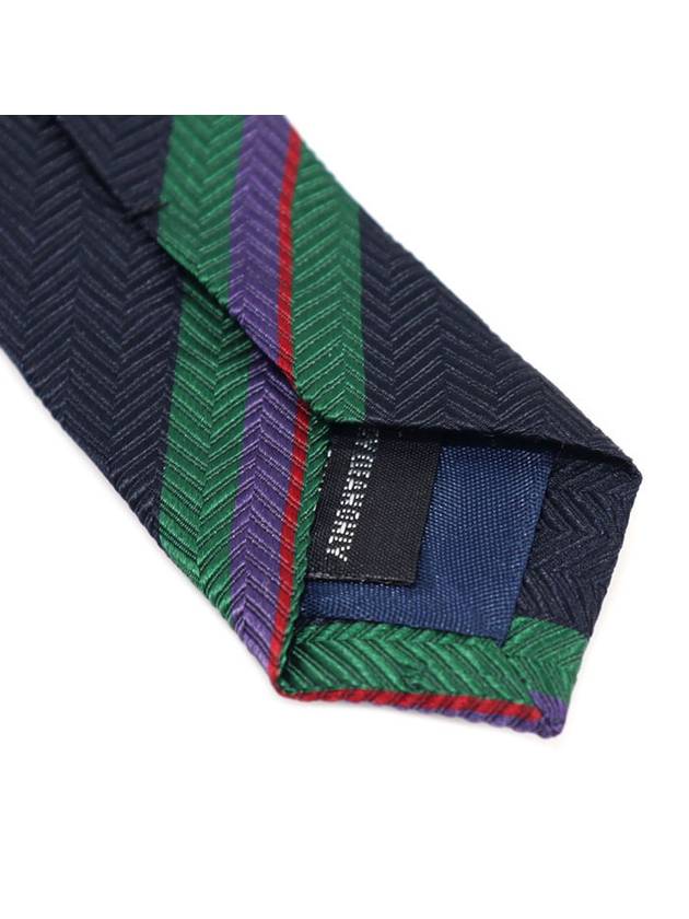 100 silk navy striped pattern tie - NINA RICCI - BALAAN 6