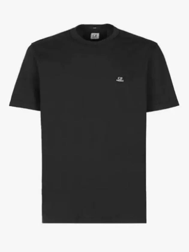 Tacting Pique Logo Crew Neck Short Sleeve T-Shirt Black - CP COMPANY - BALAAN 2