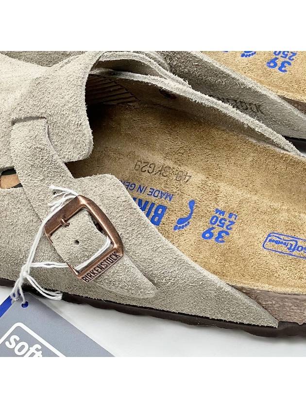 Boston Soft Footbed Suede Medium Narrow Slippers Taupe - BIRKENSTOCK - BALAAN 6