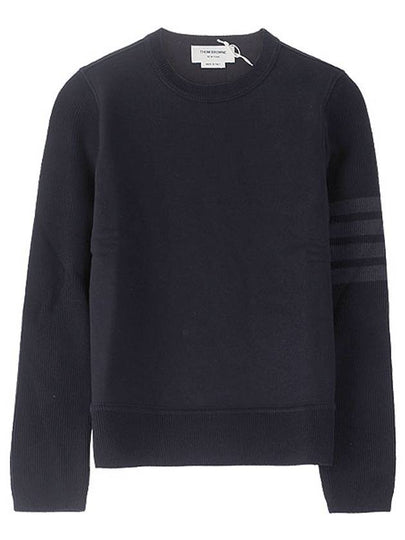 Women's Classic Loopback 4 Bar Crew Neck Sweatshirt Navy - THOM BROWNE - BALAAN 2